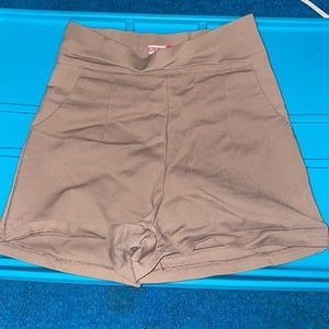 brown shorts
